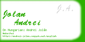 jolan andrei business card